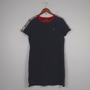 Tommy Hilfiger Navy Cotton Stretch Logo Tennis Shirt Dress